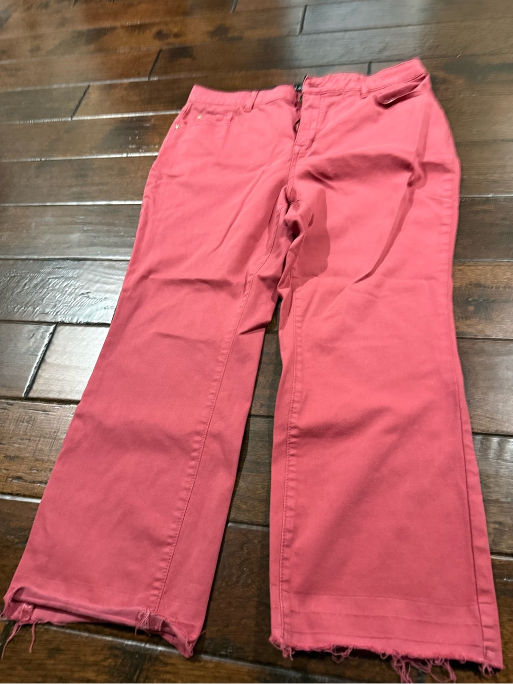 Tribal Coral-Pink Cropped Ankle Jeans